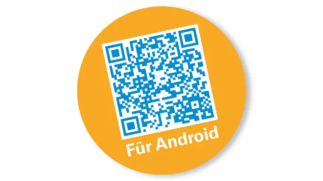 QR-Code zum Scannen mit dem Android-Smartphone. Der QR-Code führt zur EKZ Lade-App im Google Play Store.