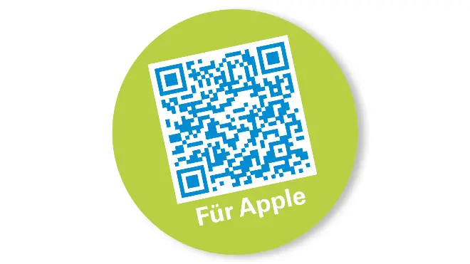 QR-Code zum Scannen mit dem Apple-Smartphone. Der QR-Code führt zur EKZ Lade-App im Apple App Store.