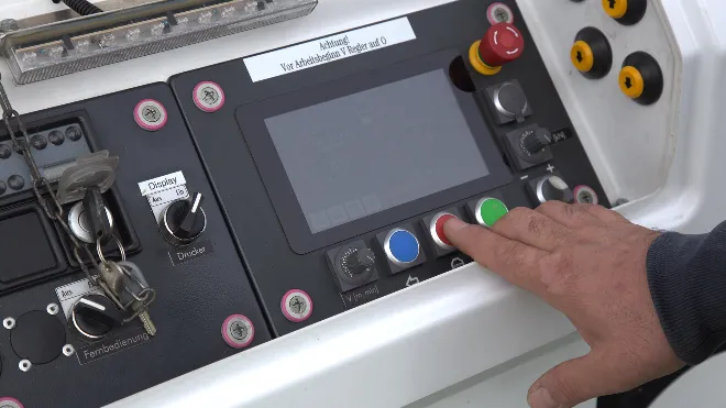 Bild des Displays der Zugmaschine