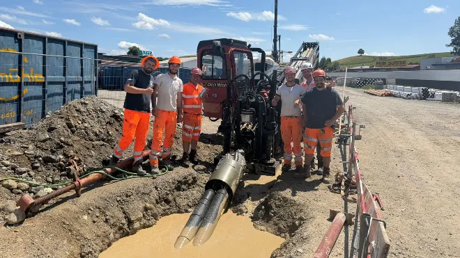 EKZ Team vor Spülbohrer