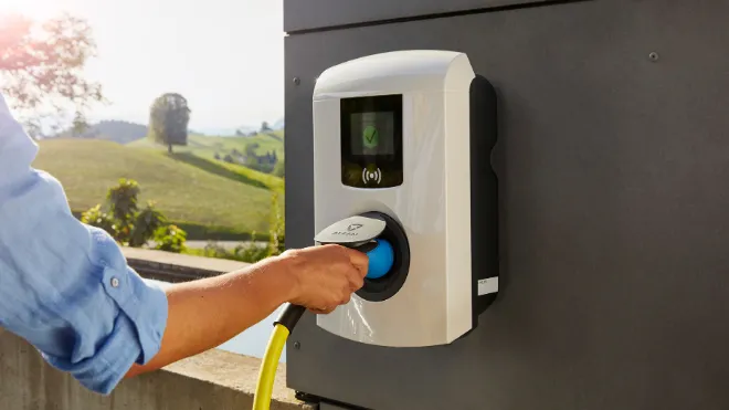 Eine E-Autoladestation