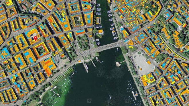 Die Stadt Zürich war der letzte weisse Fleck auf sonnendach.ch. Jetzt ist auch das Solarpotenzial der Dächer in der grössten Stadt der Schweiz erfasst.