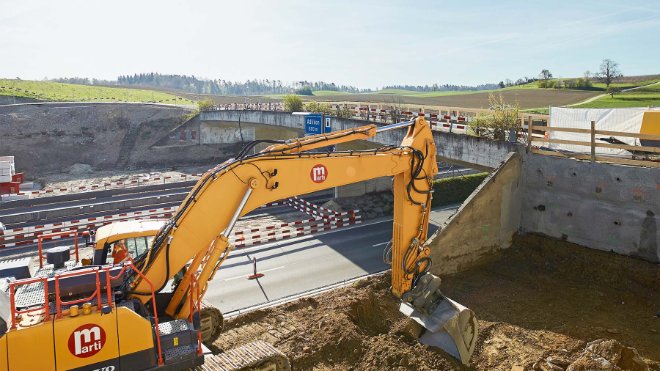 Bagger auf der Baustelle