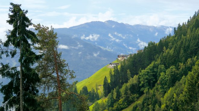 Hoch über Partschins im Südtirol.