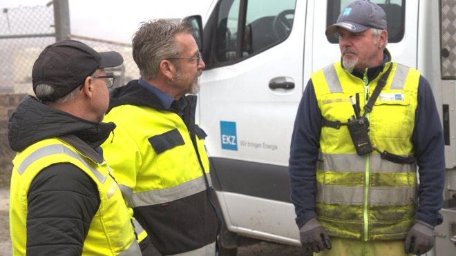 Letzte Besprechung auf der Baustelle