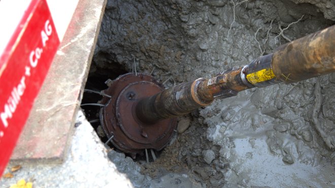 Bohrkopf bei der Arbeit