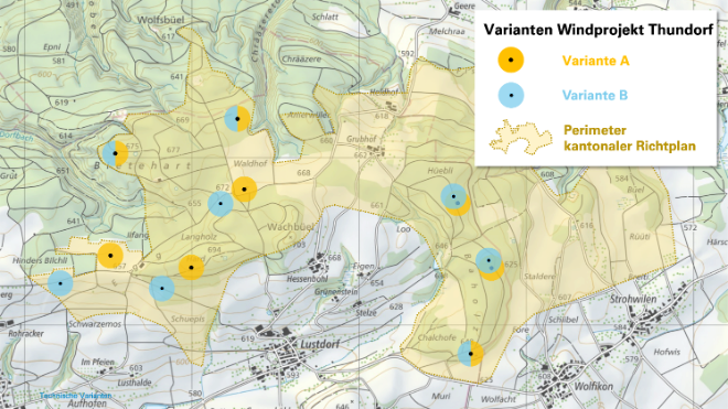 Varianten Windprojekt Thundorf